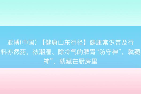 亚搏(中国) 【健康山东行径】健康常识普及行径|是调料亦然药,祛潮湿、除冷气的脾胃“防守神”,就藏在厨房里