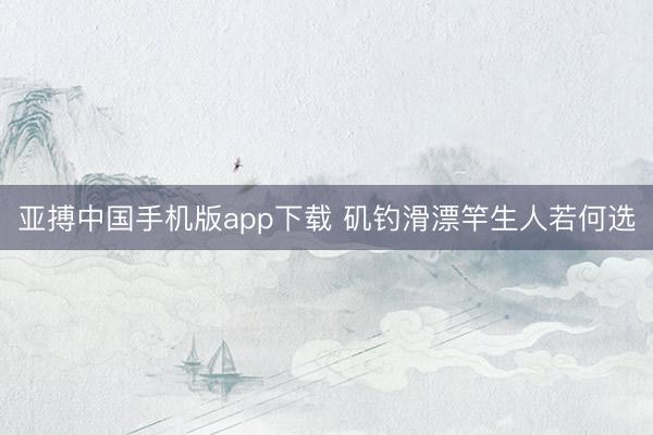 亚搏中国手机版app下载 矶钓滑漂竿生人若何选