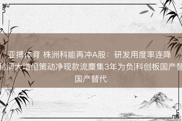 亚搏体育 株洲科能再冲A股：研发用度率连降 净利润大增但策动净现款流麇集3年为负|科创板国产替代