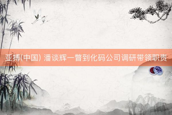 亚搏(中国) 潘谈辉一瞥到化码公司调研带领职责